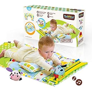 Yookidoo Baby Tummy Time Mat Newborn Musical Playmat & Outdoor Gym. Pillow, Teething Toys and Portable Fold-Up Case. 0…