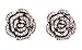 Fashion jewelry designer statement black flower enamel and rhinestone large pierced earrings for women