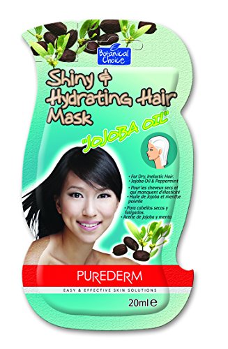 Purederm On-the-Go Hair & Scalp Mask Sachets (0.67oz each) (Shiny & Hydrating Hair Mask”JOJOBA OIL”, 4 Packs (12 Sachets))