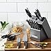 McCook MC25 14 Pieces FDA Certified High Carbon Stainless Steel kitchen knife set with Wooden Block, All-purpose Kitchen Scissors and Built-in Sharpener(Graphite Block)