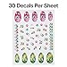 Kicko Nail Decals - 24 Sheets, 30 Decals Per Sheet - Nail Art Stickers Assortment of Colors and Designs - Party Favors, Summer, Prize
