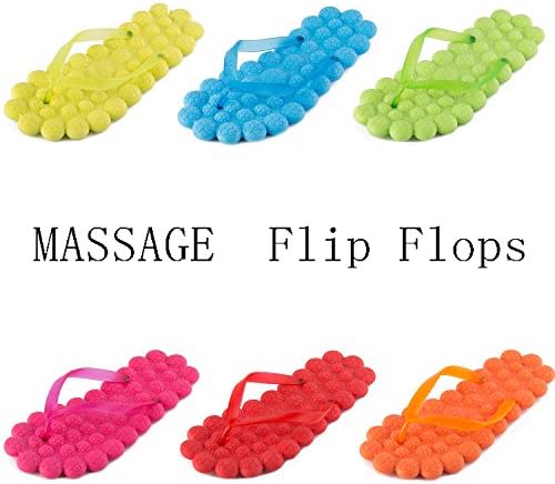 CapriccioSu Fashion Ladies Candy Color Beach Flip Flops Massage Slippers (US 7.5, Orange)