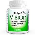 Instant Vision COMPLETE Natural Eye Support Formula MAXIMUM Strength Vision Support blend of Lutein, Grape Seed Extract, L-Taurine, Vitamin A (beta carotene), Quercetin Dihydrate, Bilberry Extract, N-Acetyl-L-Cysteine, and Zinc (aspartate) in One Daily Vi