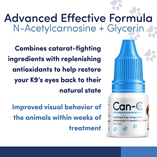Can-C Dog Eye Drops-Dog Cataract Eye Drops with N-Acetylcarnosine-Normalize  Cataract Impairment in Older Dogs