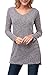 Zattcas Womens Tunic Sweater V Neck Long Sleeve Side Split Sweater Dress