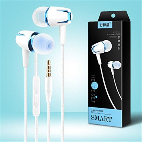 Boxed Electroplated Adjustable Headphones for Apple Android Smartphone Earphones(several styles optional) (E18 blue)