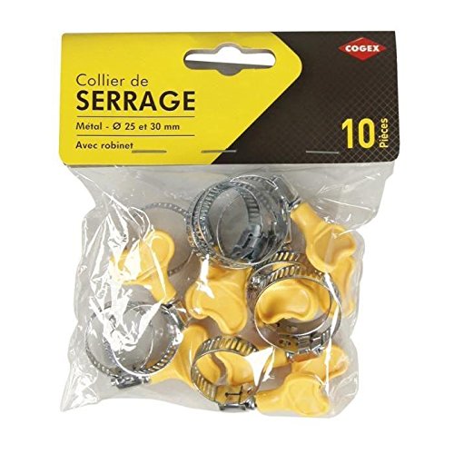 COGEX 85588 Metal Tap Clamp, Yellow/Grey, Set of 10