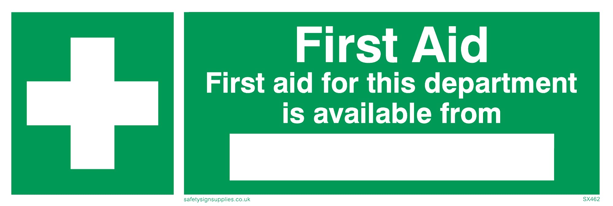 Pack of five - First Aid For Department Available From Sign - 150x50mm - L15