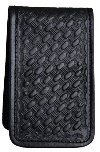 Photo 1 of HWC Basketweave Leather Covered Memo Book Holder