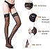 HONENNA Sexy Thigh Highs Antiskid Silicone Lace Top Stockings (Large, Black)