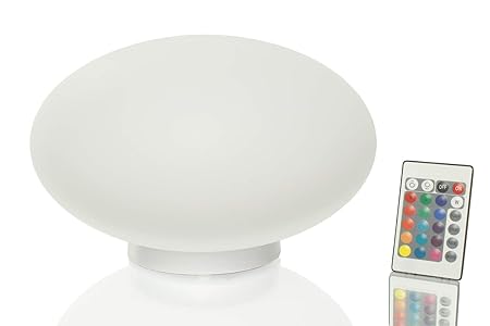 Arnusa Design Tischlampe LED inkl. Fernbedienung, Ladestation zum Kabellosen Aufladen + Akku Farbwechsel moderne Leuchte 16 F