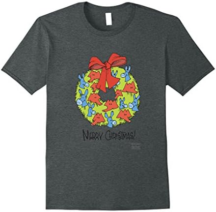 Mens Signe Wilkinson: Christmas Wreath Bipartisanship T-shirt XL Dark Heather