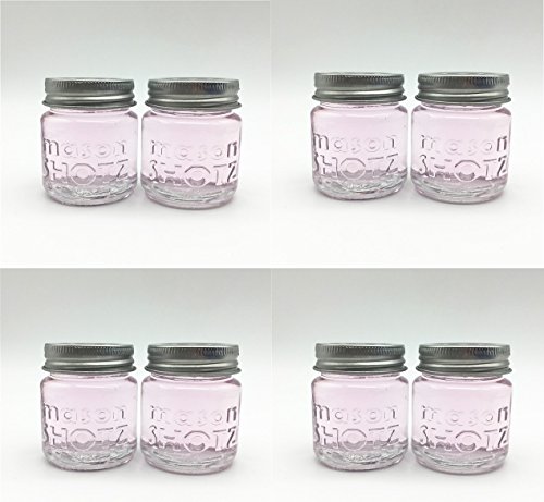 Premium Vials - Mason Jar Shot Glasses with Lids (Set of 8) – Mason Jar 2 Ounce Shot Glasses w/Leak-Proof Lids - Great For Shots, Drinks, Favors, Candles And Crafts - Thumbnail 3