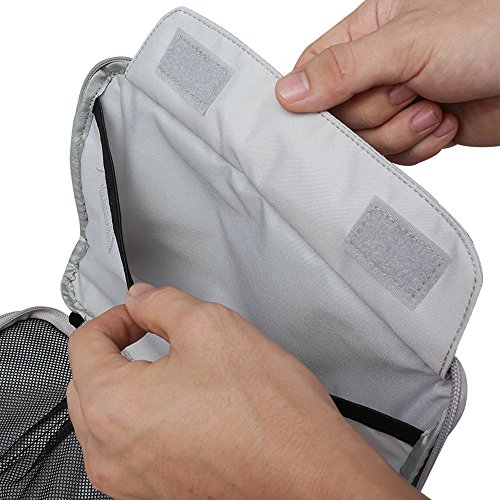 Travel Cable Organizer Bag,BUBM Space Saving Electronics Accessories Storage Bag for iPad, USB,Flash Drive,Phone,Charger,Power Bank, Travel Gear Bag Sleeve(Large,Pink) - Thumbnail 5