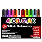 Liquid Chalk Markers-10-pack of Fluorescent Markers-high Quality Liquid Chalk Pens- Reversible Tip Markers-use Chisel Tip or Bullet Tip-easy Wet Erase Markers- Unleash Your Creativity on Windows-glass-whiteboards-blackboards-metal and More