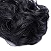 Benehair Hair Bun Hairpiece Scrunchy Updo Hair Pieces Fluffy Scrunchies Donut Hairpiece Synthetic Curly Wavy Messy Chignons With Elastic Rubber Band Dark Black-Thicker 2pcs 70g