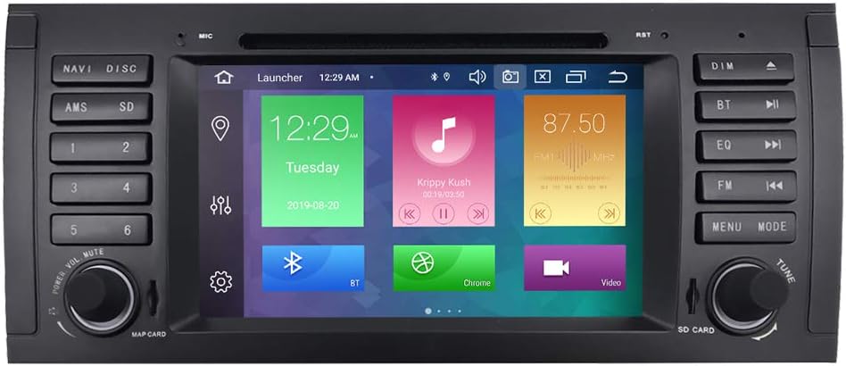 hizpo Android 9.0 Car Radio 7 Inch Touch Screen DVD Player with Bluetooth for BMW 5 Series E39 BMW X5 E53 M5 BMW 7 Series Support GPS Navigation Steering Wheel Control WiFi 4G USB SD CAM-in