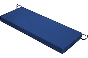 Outdoor Bench Cushion 48x18x3 Inch with Ties, Thick Waterproof Porch Swing Cushions for Patio Furniture Chair Pad, Seat Sofa 