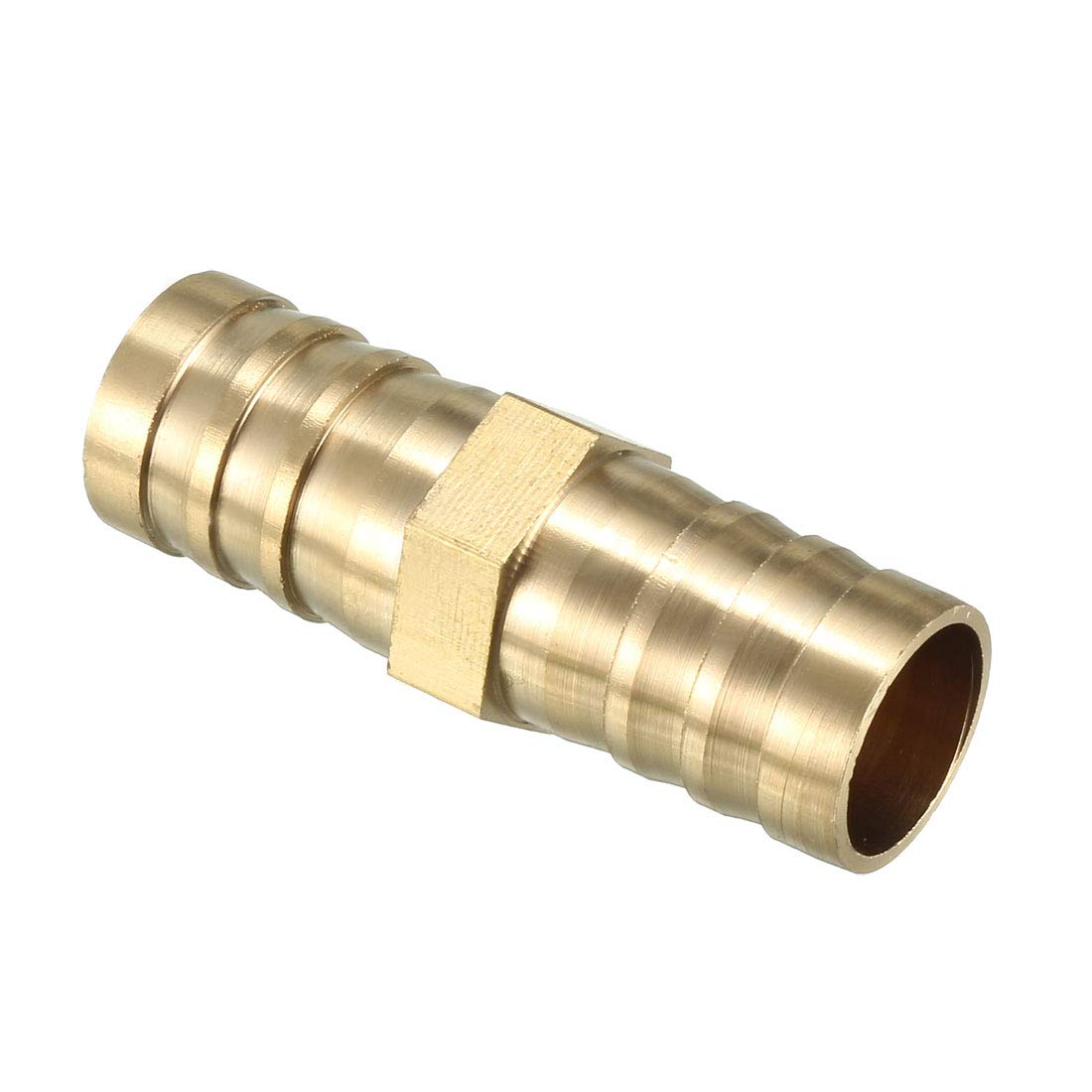 sourcing map 16mm Brass Barb Hose Fitting Straight Connector Coupler