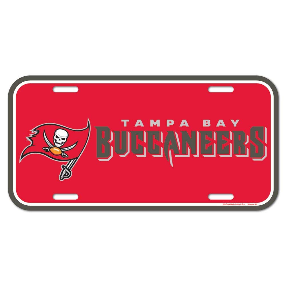 NFL Tampa Bay Buccaneers License Plate, Team Color, One Size — image 1