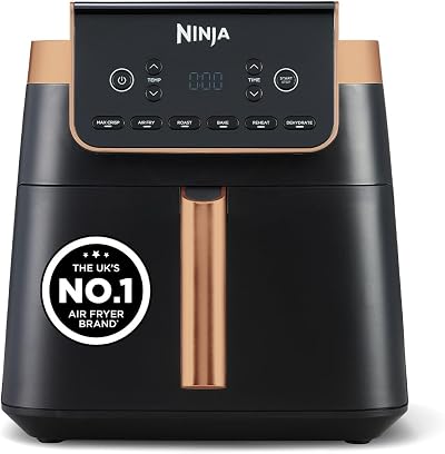 Ninja Air Fryer MAX PRO 6.2L AF180UKCP Black Copper | 6 Functions, Large Square