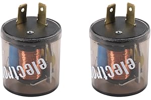 LDMINDA Universal 2PCS 12V 2 Pin Electronic LED Flasher Relay Turn Signal Light Blinker