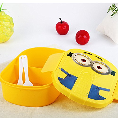 Despicable Me Minions Lunch Box Bento Case With Spoon Dinnerware