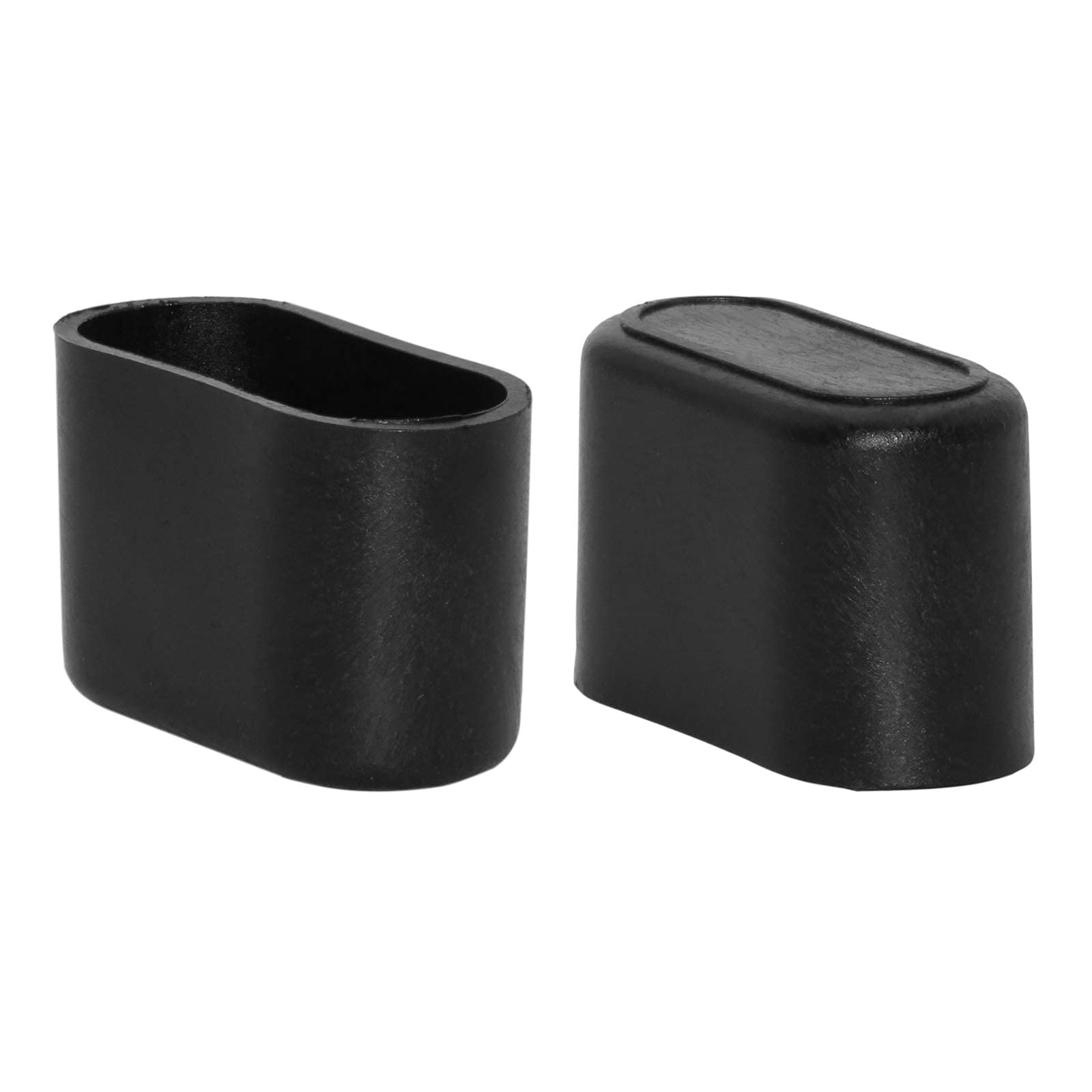 Flyshop 16 PCS Hard PP Plastic Chair Leg Protectors Table Feet Covers Non-Scratch Oval Table Chair Leg Tips Caps, 45/64" x 1-9/16", 18 x 40 mm, Black