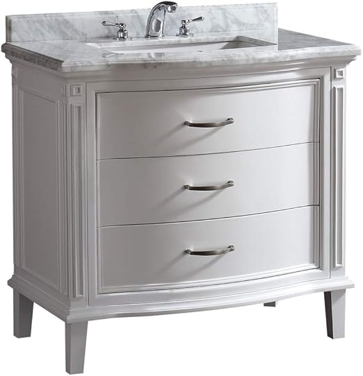 Ove Decors Rachel 36 In White Single Sink Vanity With Carrara