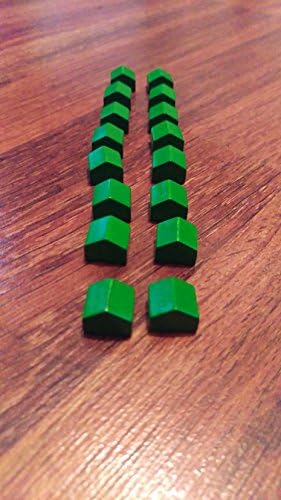 (Read Description Carefully) Monopoly - Deluxe Edition (Replacement Parts Only) Set of 32 Green Wood Houses
