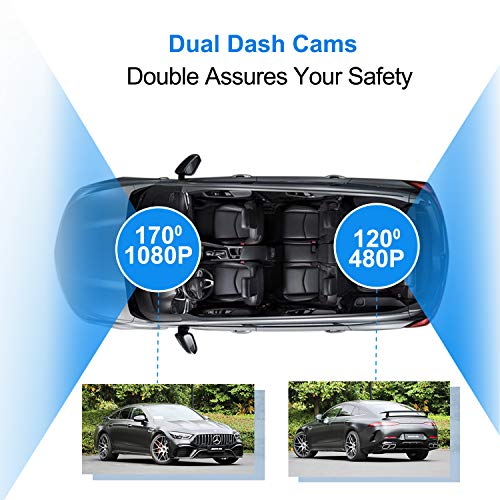Dash Cam Front and Rear Dual with 32G SD Card, SILINTION Dash Camera 4 inch Dashboard Camera Full HD 170° Wide Angle Backup Camera with Night Vision G-Sensor Parking Monitor Loop Recording Motion Dete