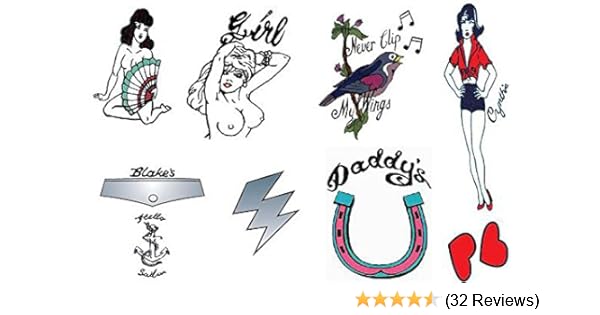 Deluxe Amy Winehouse Fancy Dress Tattoos Set Of 9 Temporary Amazon Com Au Beauty