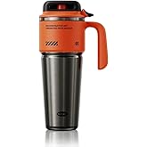 Sidagar 32 oz Stainless Steel Insulated Water Bottle with Handle for Men, Sports Tumbler with Lid, Push-button Leak-proof Travel Cup, Gaming Desk Hydration, Fits in Car Cup Holder - Dynamic Orange