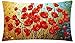 Queen's designer Enchanting Beautiful Oil Painting Red Poppy Flowers Anniversary Day Present Cotton Linen Home Office Decorative Throw Waist Lumbar Pillow Case Cushion Cover Rectangle 12 X 20 Inches