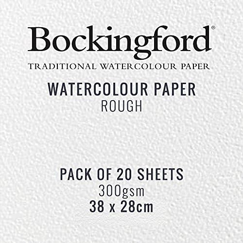 Bockingford Watercolour Paper 300gsm Rough 38 x 28 cm / 15 x 11" (Pack of 20 Sheets)