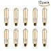 KINGSO 10 Pack E26 E27 Vintage Edison Light Bulbs 60W 110V T10 Dimmable Tubular Light Bulb Nostalgic Tungsten Filament Incandescent Antique Bulb for Home and Commercial Light Fixtures