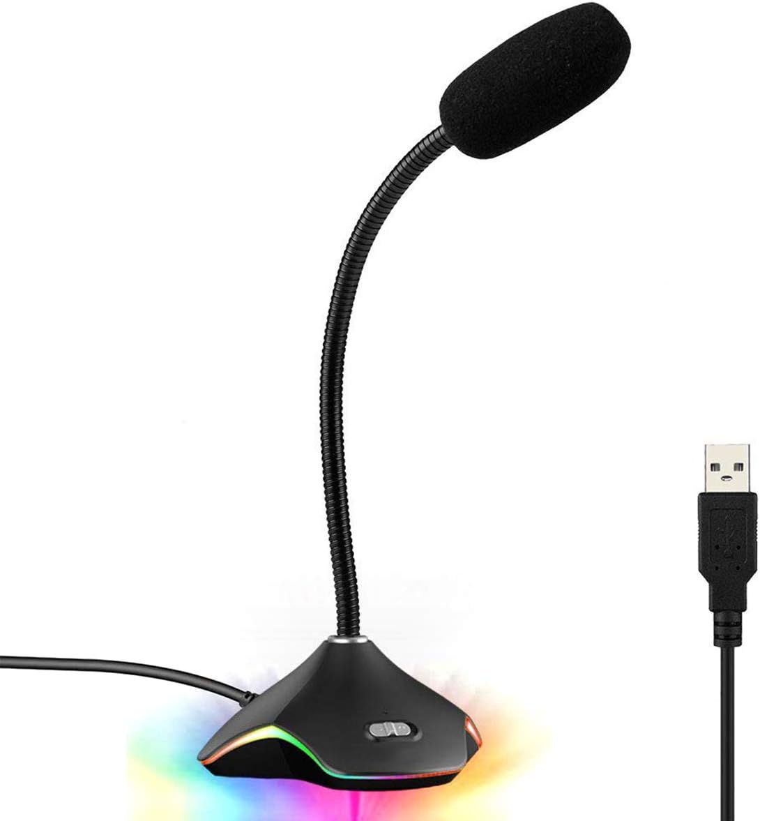 DaMohony Microphone for Computer, USB Condenser Omnidirectional Microphone for PC Desktop Laptop for Gaming Netmeeting Podcasting