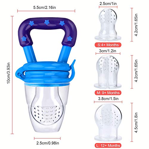 image for Mluchee Baby Fruit Food Feeder 3Pack Silicone Nipple Fresh Pouches Tee