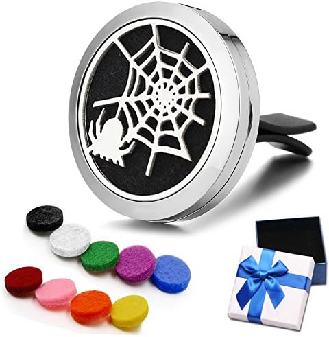 Wishion Car Diffusers Aromatherapy Essential Oil Vent Clip Stainless Steel Clip and 9 pcs washable felt pads [Spiderss]