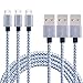AOKER 3pcs 3ft Nylon Braided High Speed 2.0 USB to Micro USB Charging Cord Fast Charger Cable for Samsung Galaxy S7/S6/S5/Edge,Note 5/4/3,HTC,LG,Nexus and More Gray