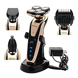 BEMAGSA Electric Shaver 5D Headed Flex Wet and Dry Waterproof Electric Razor Rotary Shaver for Men,4-in-1,1285