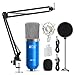 TONOR Professional Studio Condenser Microphone Computer PC Microphone Kit with 3.5mm XLR/Pop Filter/Scissor Arm Stand/Shock Mount for Professional Studio Recording Podcasting Broadcasting, Blue