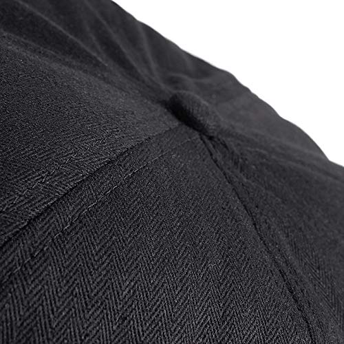 ASVP Shop Newsboy Cap - Flat Cap - Baker Boy Hat - Gatsby Men's Hat - Peaky B Shelby Cap Black - Thumbnail 2