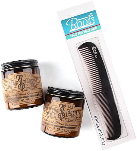 Iron Society 2-Pack of Pomades + Comb Set for Men! (Firm Hold)