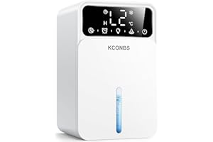 KCONBS Dehumidifier, Dehumidifiers for Home, 60 OZ Water Tank, 500 sq.ft Dehumidifier for Bathroom, Bedroom, Basement with Auto Shut Off, Timer, 7 Colors LED Light (White)