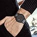 VAVC Men's Black Leather Band Causal Analog Dress Quartz Wrist Watch with Black Face and Simple Design