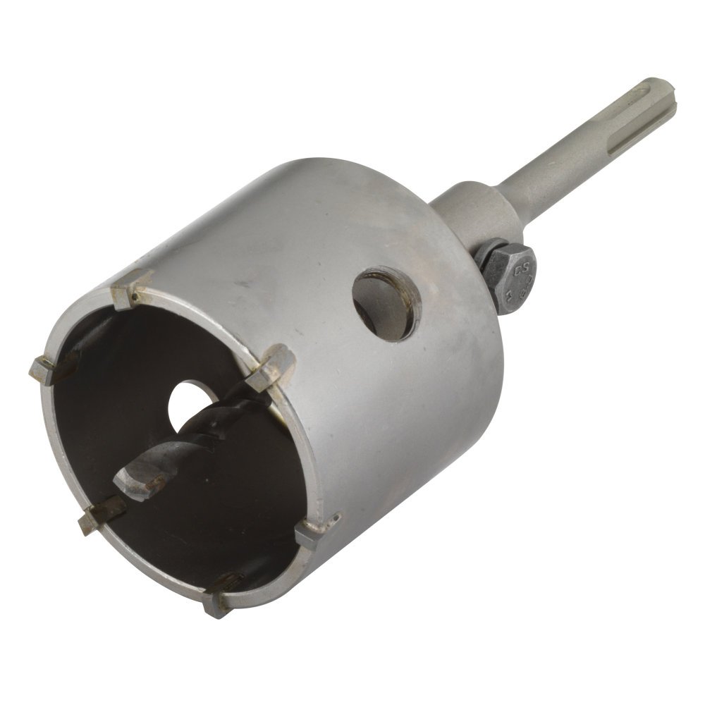 wolfcraft Annular Bit, Tungsten Carbide Tipped, With SDS Plus Mandrel I 8914000 I For installing flush sockets in concrete, brick walls and stone; cutting depth 46 mm