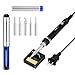 ALNbes Soldering Iron Kit Electronics, 60W 110V Adjustable Temperature Welding Tool, 5pcs Soldering Tips, Desoldering Pump, Soldering Iron Stand and Solder Wire for Variously Repaired Usage (S1)