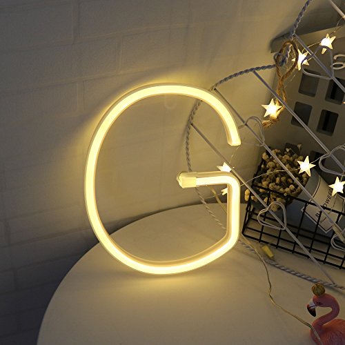 Light Up LED Letter Neon Signs Wall Decor, Neon Light Alphabet Marquee Letter Light Bedroom