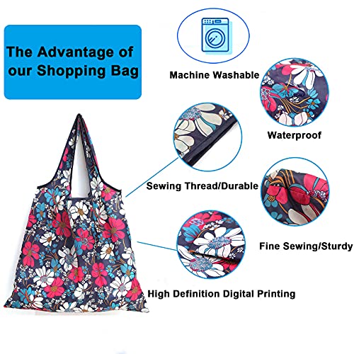 MRYUWB Pcs Set Reusable Grocery Bags, Foldable Shopping Bags